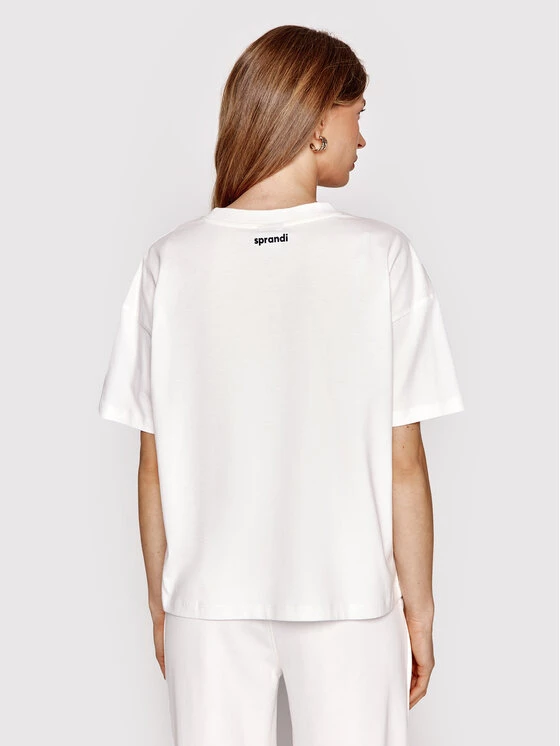 Sprandi Γυναίκες T-shirts T-Shirt SP22-TSD520 Λευκό Regular Fit 5 Sprandi Γυναίκες T-shirts T-Shirt SP22-TSD520 Λευκό Regular Fit - Image 3
