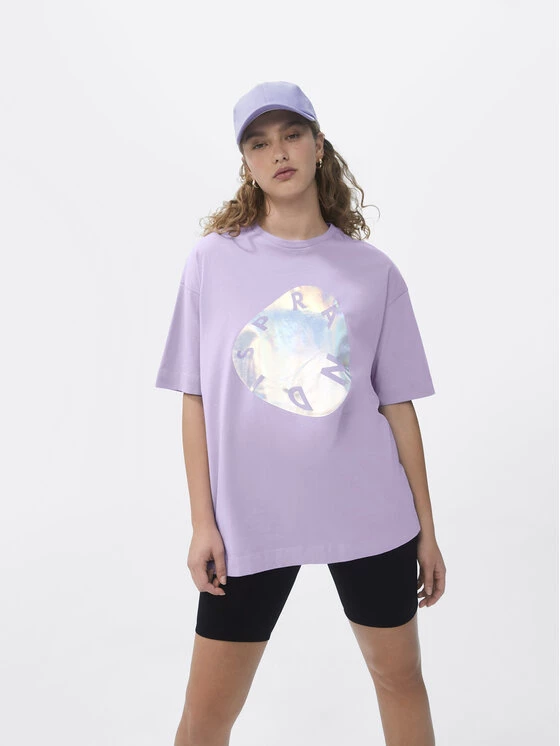 Sprandi Γυναίκες T-shirts T-Shirt SP22-TSD101 Μωβ Relaxed Fit 5 Sprandi Γυναίκες T-shirts T-Shirt SP22-TSD101 Μωβ Relaxed Fit - Image 3