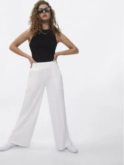 Sprandi Γυναίκες Υφασμάτινα Παντελόνια Παντελόνι υφασμάτινο SP22-SPD001 Λευκό Relaxed Fit -Sprandi Εκπτώσεις unnamed file 3234