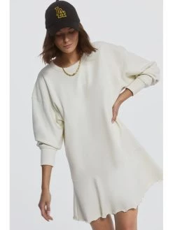 Sprandi Γυναίκες Πλεκτά Φορέματα Φόρεμα υφασμάτινο AW21-SUD007 Μπεζ Relaxed Fit