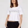 Sprandi Γυναίκες T-shirts T-Shirt SS21-TSD001 Λευκό Cropp Fit